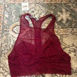 NWT Free People Wine Burgundy Bra- Size Small